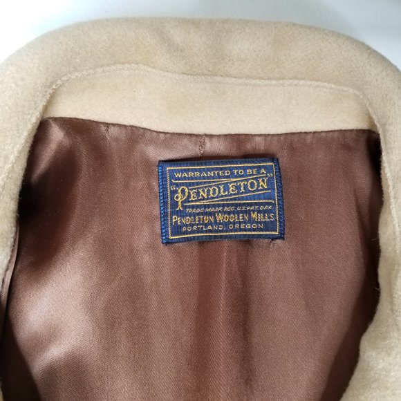 Pendleton Button Front Overcoat Long Jacket L Tan - Picture 4 of 8